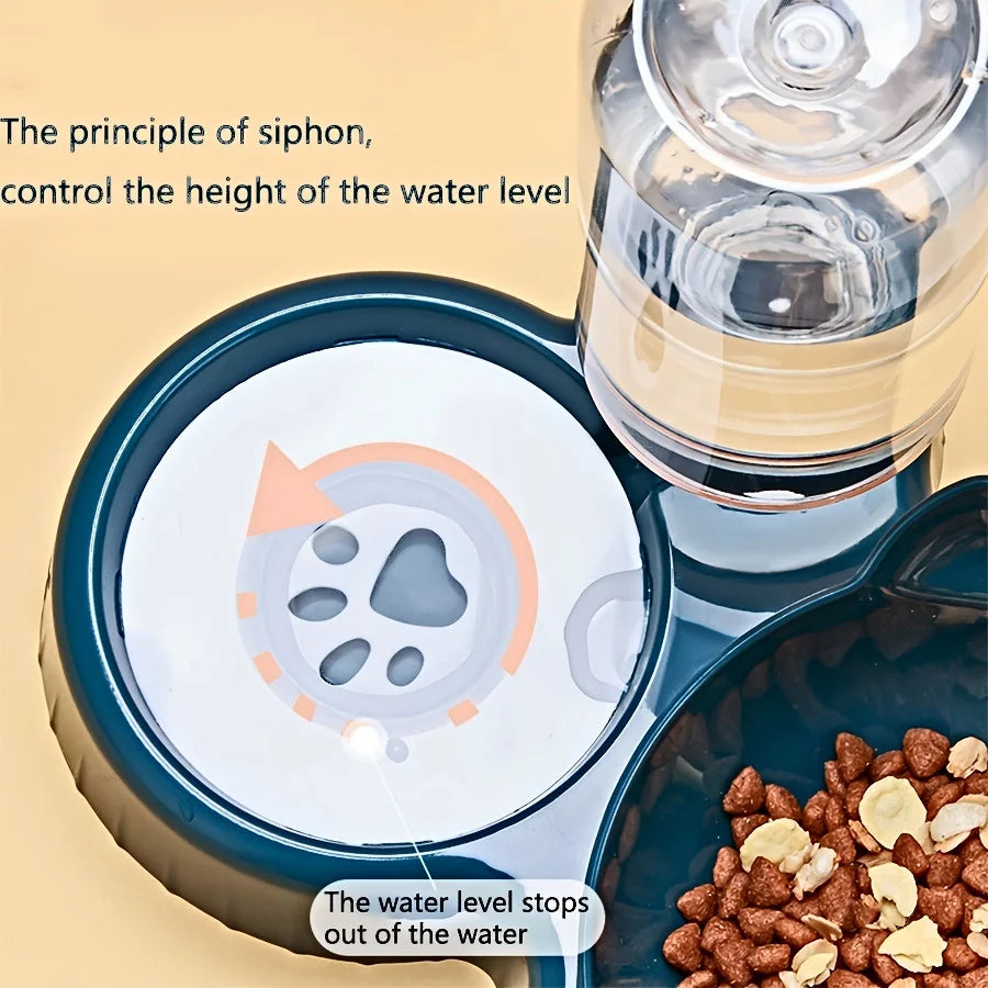 3-in-1 Cat Bowl Set – Tilted Food & Water Feeder