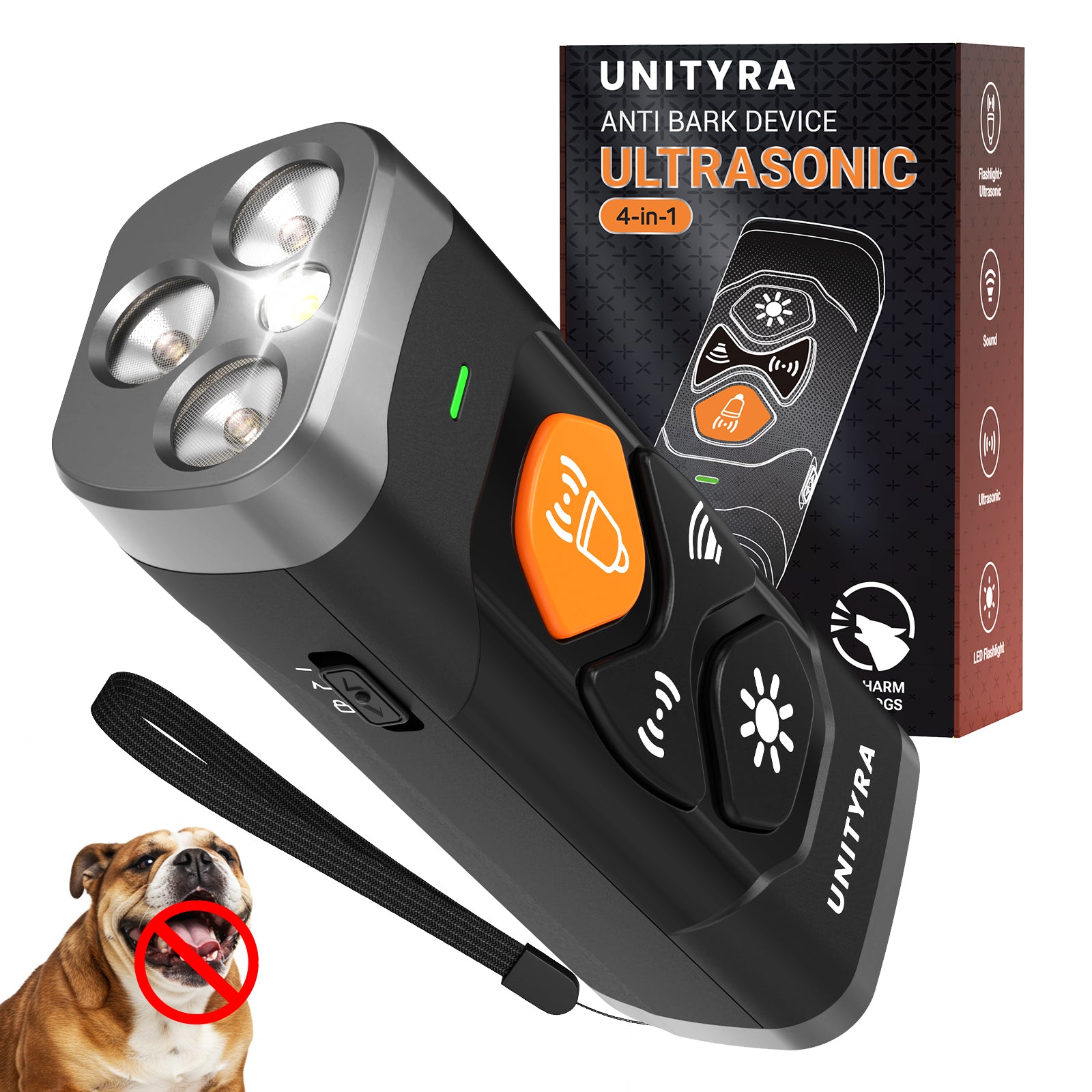 Dog Bark Deterrent Devices 3X Ultrasonic Anti Barking Device with 6 Training Modes 35FT Range Rechargeable & Humane Bark Control for Own or Neighbor’s Dog Indoor & Outdoor Use (Black)