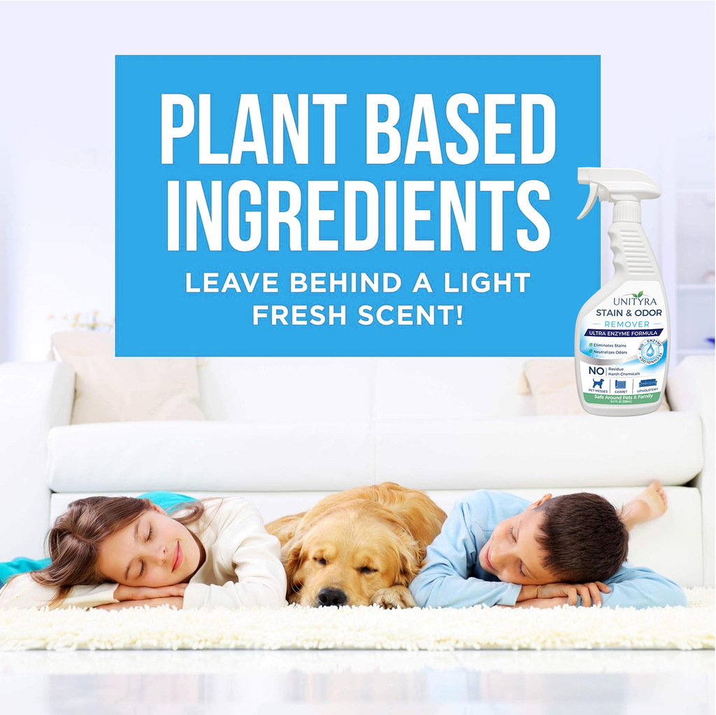 UNITYRA Enzymatic Pet Stain & Odor Remover Spray for Cats & Dogs, Removes Urine & Vomit, Multi-Surface Cleaner for Carpet, Sofa & Floor, No Harsh Chemicals, 500ml