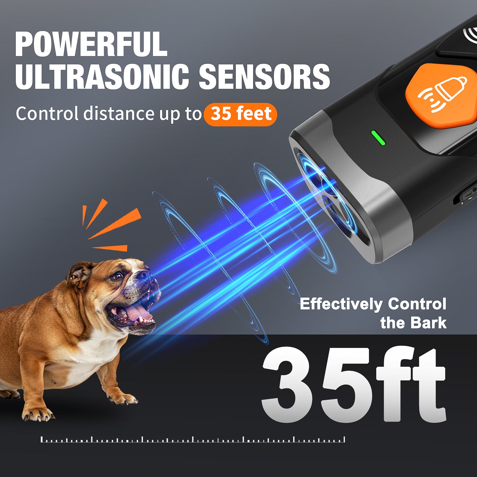 Dog Bark Deterrent Devices 3X Ultrasonic Anti Barking Device with 6 Training Modes 35FT Range Rechargeable & Humane Bark Control for Own or Neighbor’s Dog Indoor & Outdoor Use (Black)