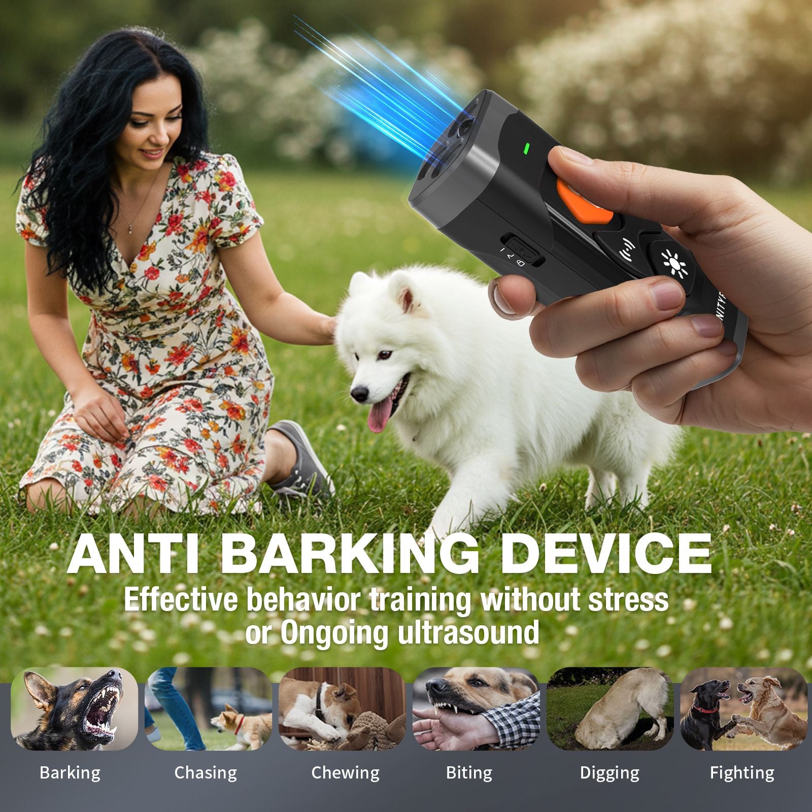 Dog Bark Deterrent Devices 3X Ultrasonic Anti Barking Device with 6 Training Modes 35FT Range Rechargeable & Humane Bark Control for Own or Neighbor’s Dog Indoor & Outdoor Use (Black)