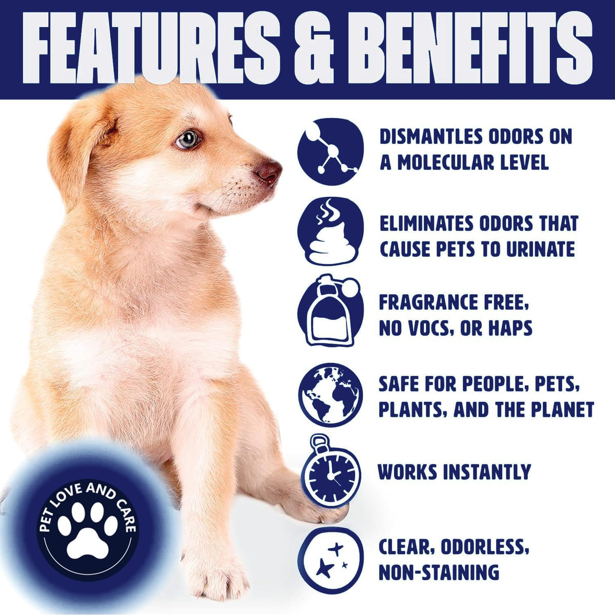 Extreme Stain & Odor Eliminator Professional Strength Deodorizing Spray for Pets odor and stain remover - Enzyme Formula for Tough Stains and Odors Cats & Dog Pee Feces Spot Cleaner Urine Destroyer