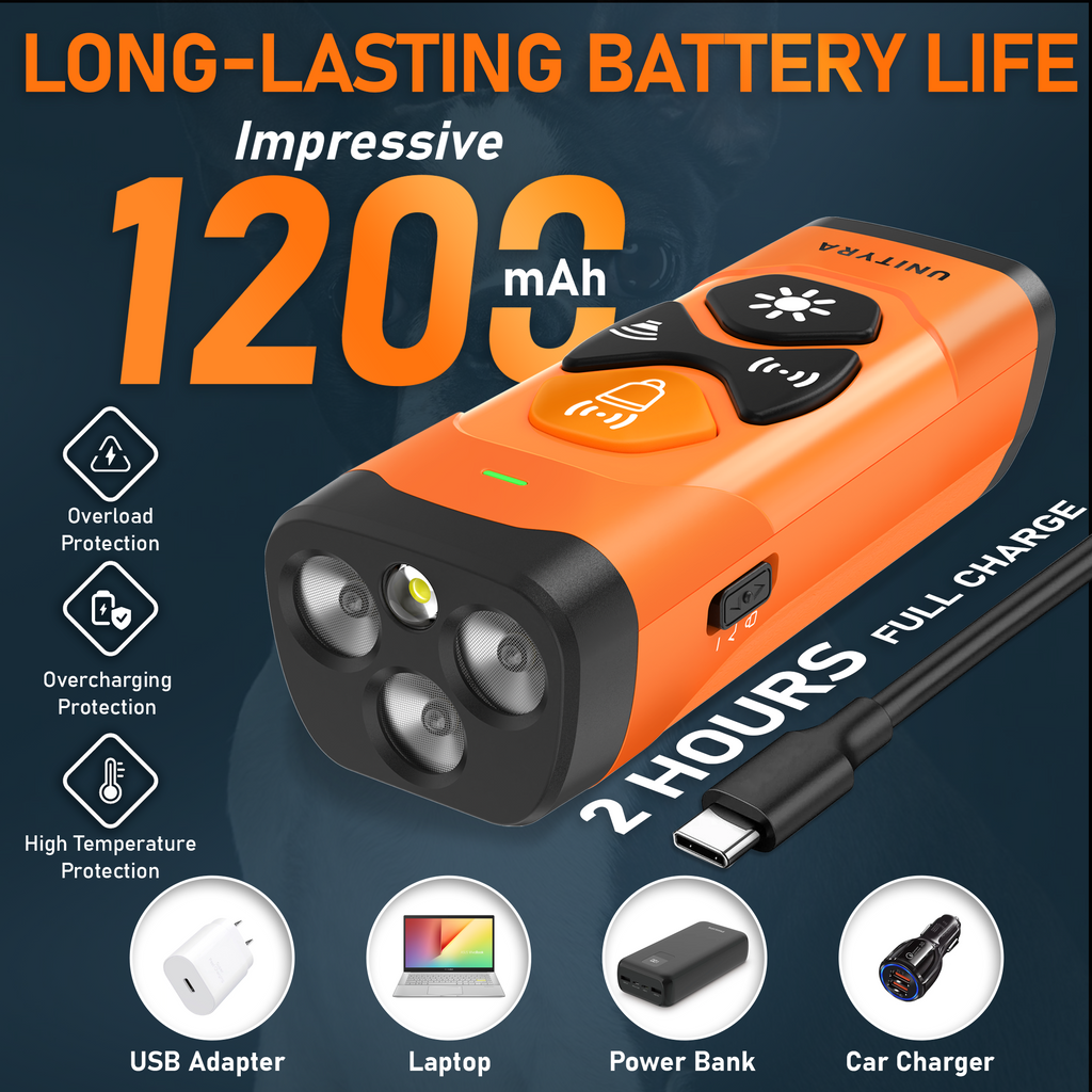 Dog Bark Deterrent Devices 3X Ultrasonic Anti Barking Device with 6 Training Modes 35FT Range Rechargeable & Humane Bark Control for Own or Neighbor’s Dog Indoor & Outdoor Use (Orange)