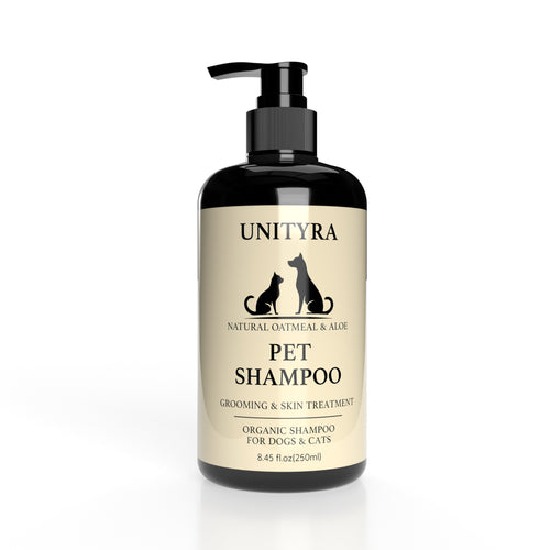 Natural Oatmeal & Aloe Pet Shampoo for Dogs & Cats – Anti‑Itch, Moisturizing, Deodorizing & Hypoallergenic Bath Wash for Dry, Sensitive Skin – 250 ml