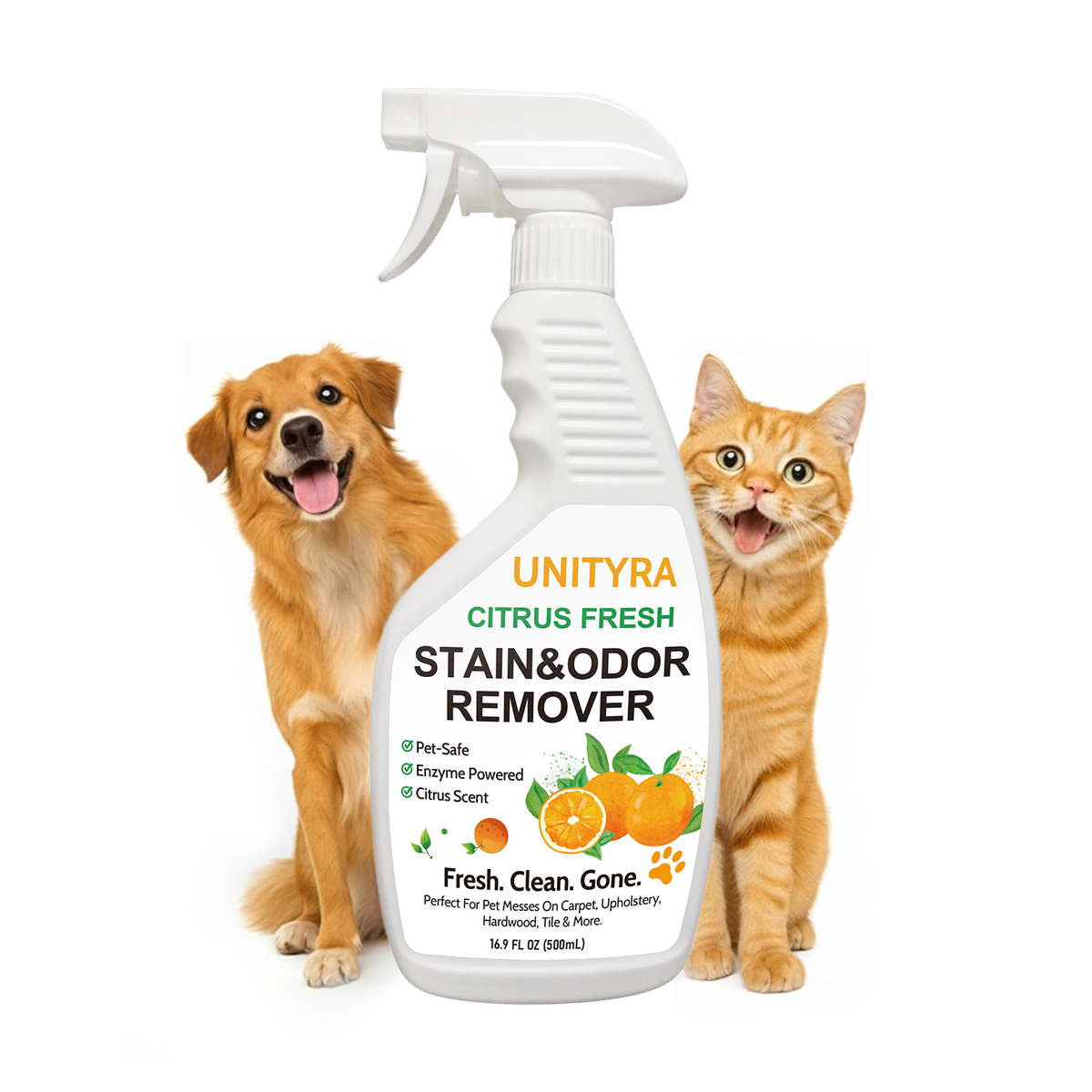 Pet Deodorizer Spray – Citrus Scent Stain & Odor Eliminator for Dogs & Cats | Removes Urine, Pee & Litter Box Smell | Pet Stain & Odor Remover for Home floor, Carpet, Furniture & Kennels 500ml