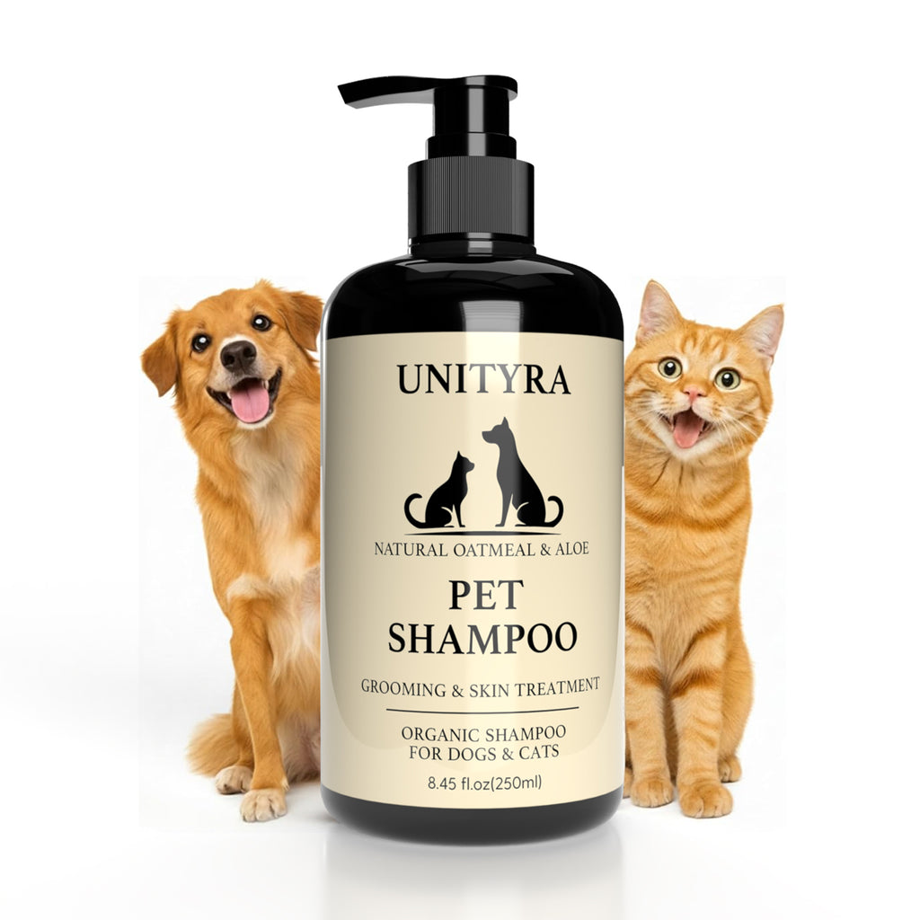 Natural Oatmeal & Aloe Pet Shampoo for Dogs & Cats – Anti‑Itch, Moisturizing, Deodorizing & Hypoallergenic Bath Wash for Dry, Sensitive Skin – 250 ml