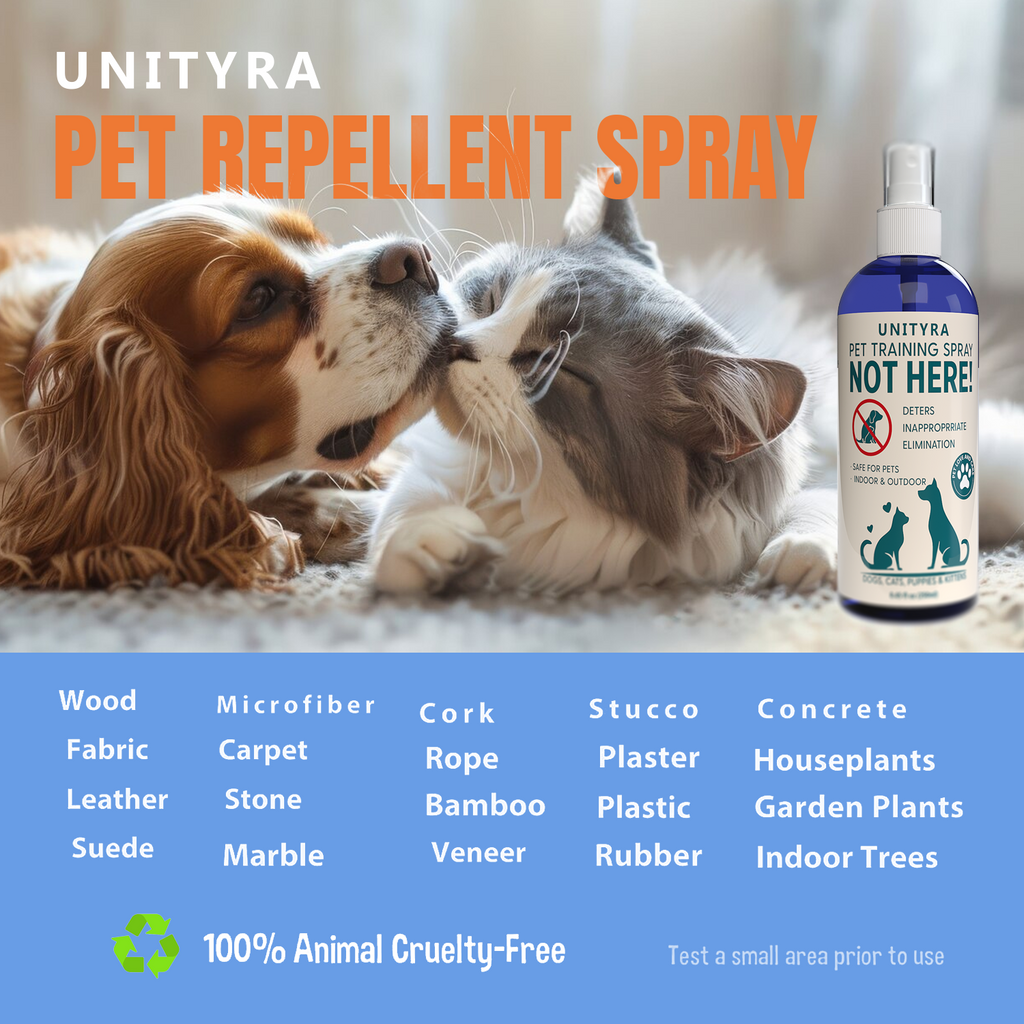 Not Here! Pet Deterrent Spray for Dogs Cats Puppies & Kittens – Stops Peeing Pooping & Marking – Anti Chew Pee Repellent – Indoor Outdoor Training Spray for Furniture Carpet & Floors