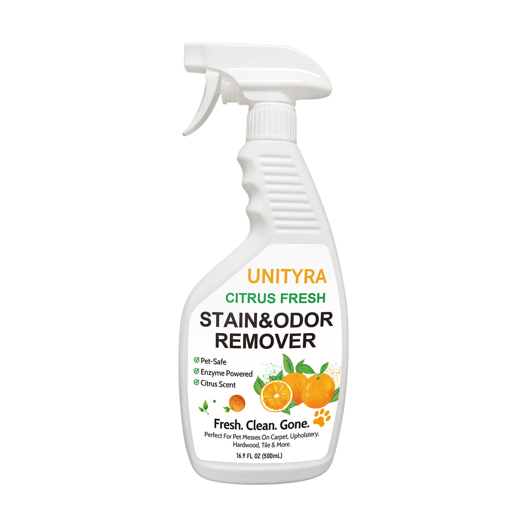 Pet Deodorizer Spray – Citrus Scent Stain & Odor Eliminator for Dogs & Cats | Removes Urine, Pee & Litter Box Smell | Pet Stain & Odor Remover for Home floor, Carpet, Furniture & Kennels 500ml